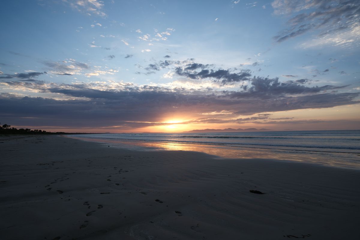Calm coastal sunrise
